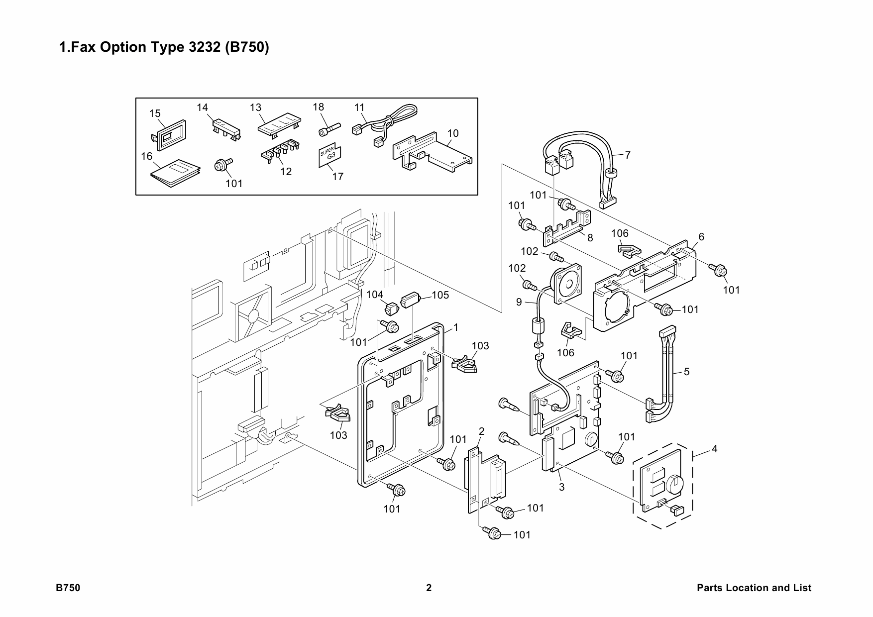 RICOH Options B750 FAX-OPTION-TYPE-3232 Parts Catalog PDF download-4